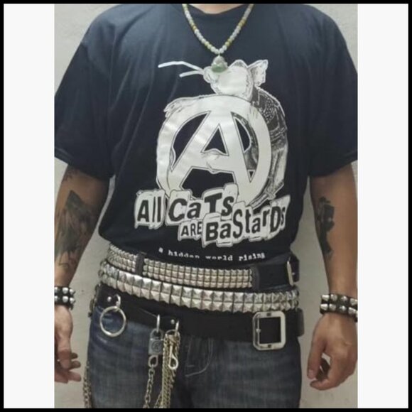 Genuine Leather Studded Belt with Removable Buckle for Punk Style main image 4